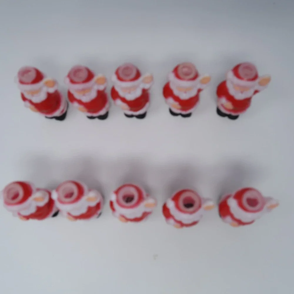 Vintage Santa Blow Mold Light Covers MCM Christmas Waving Santa Lot of 10